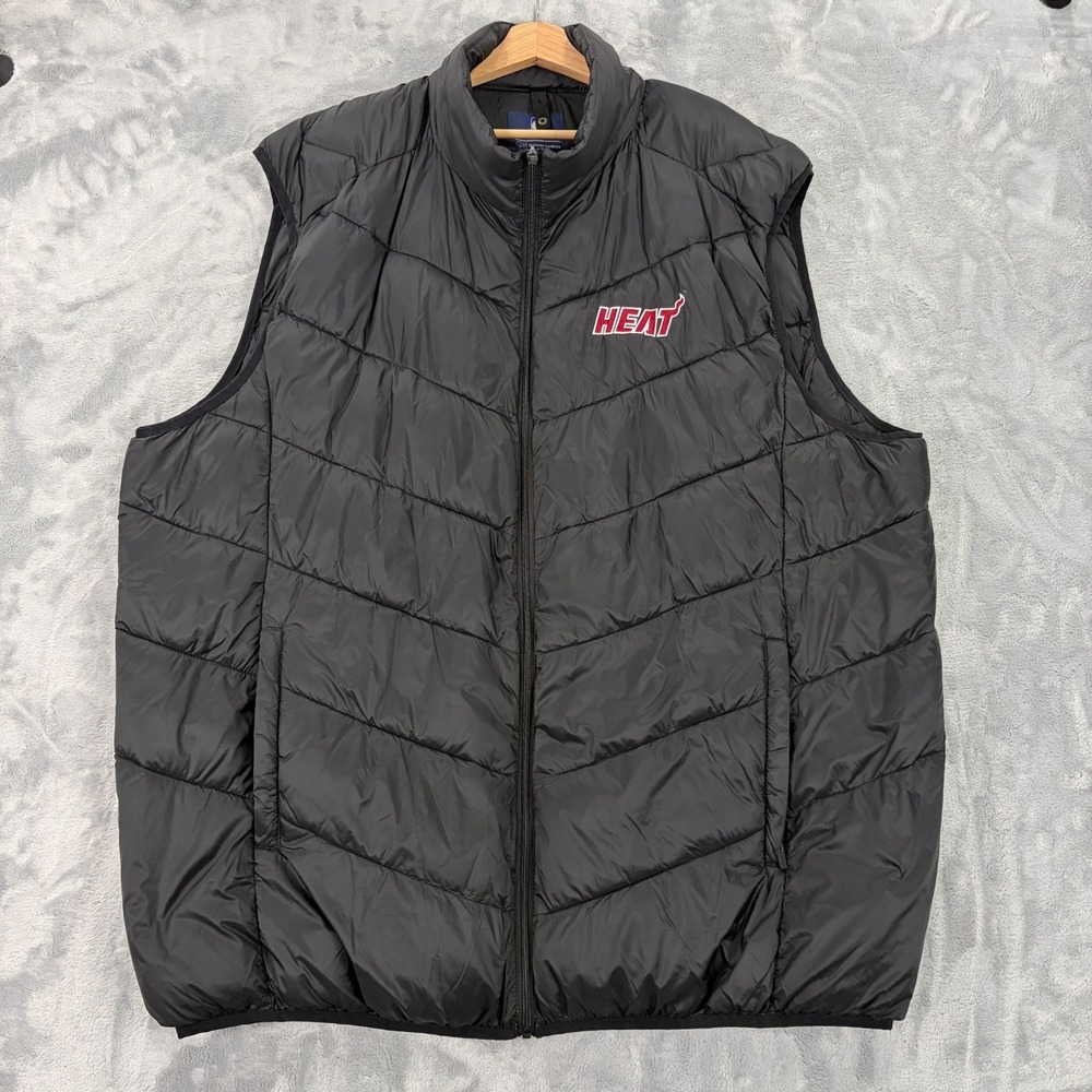 Miami Heat Mens 4XL Puffer Vest G-III Carl Banks Black NBA Full Zip